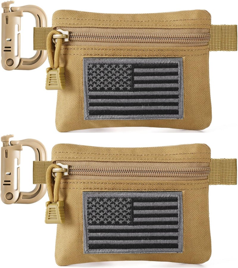 FRTKK 2 Pack Tactical Compact EDC Pouches Military Molle Utility Pouch Accessories Organizer Pouch Coin Purse Keychain Pocket Credit Card Holder Waist Pack - Image 1